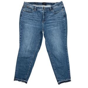 Talbots Flawless Slim Ankle Raw Hem Fray Jeans Sz: 18W